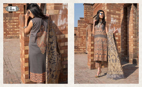 Johra Gold Embroidered Swiss Voil -100% Original Guaranteed