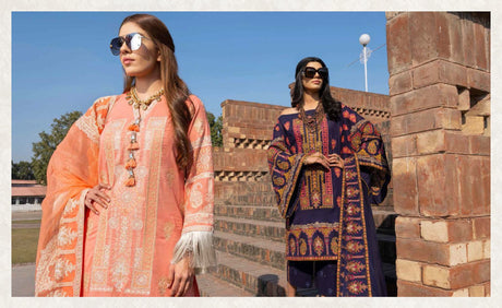 Johra Gold Embroidered Swiss Voil -100% Original Guaranteed