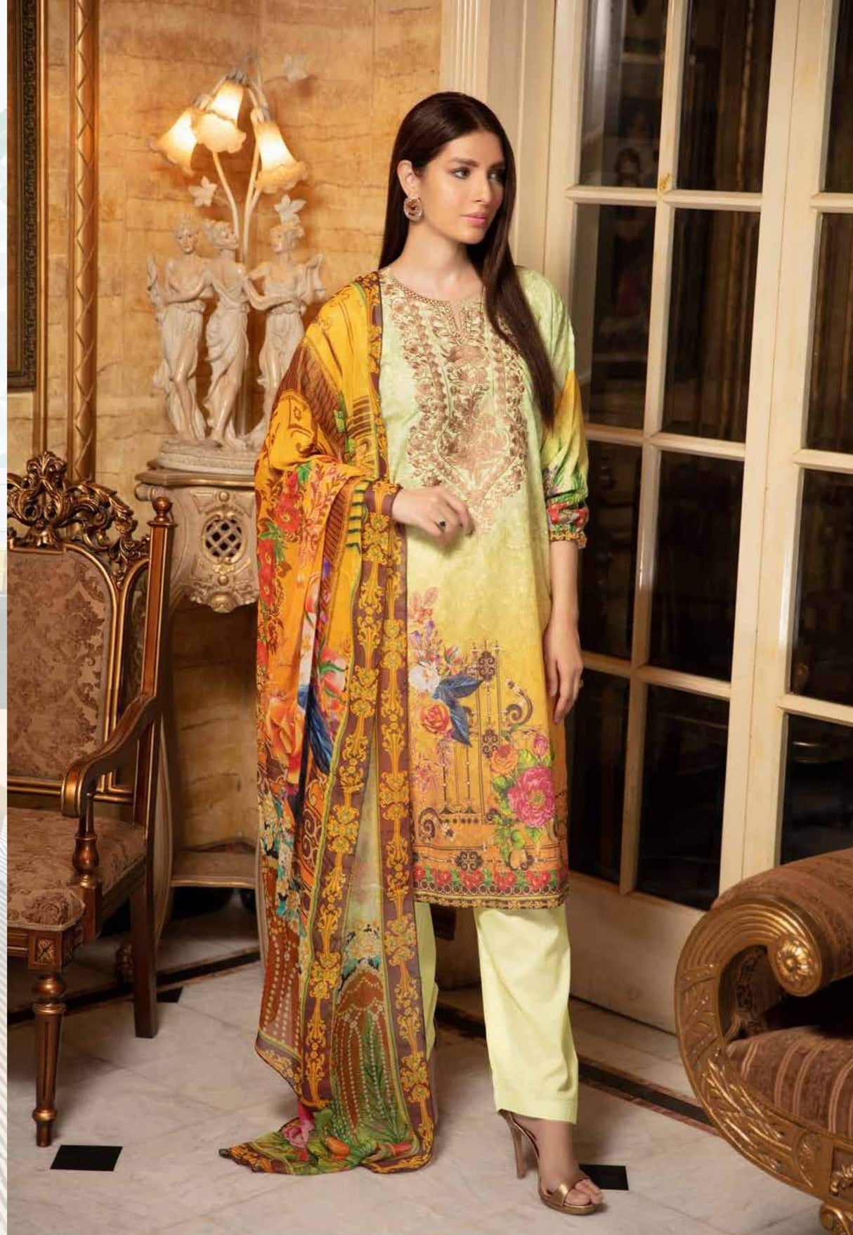 Johra Meesha Embroidered Digital Printed Lawn-100% Original Guaranteed