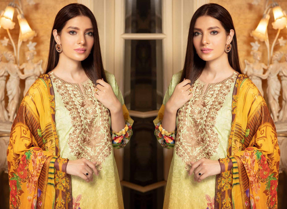 Johra Meesha Embroidered Digital Printed Lawn-100% Original Guaranteed