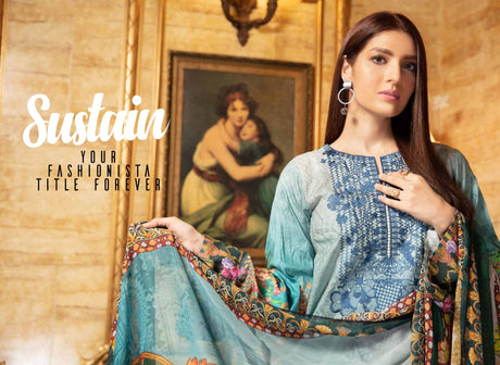 Johra Meesha Embroidered Digital Printed Lawn-100% Original Guaranteed