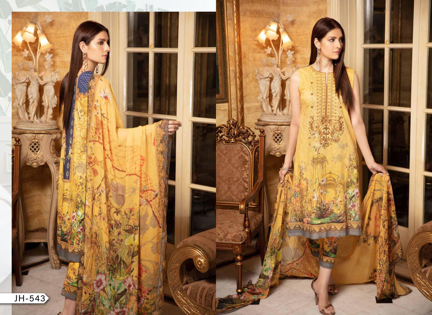 Johra Meesha Embroidered Digital Printed Lawn-100% Original Guaranteed