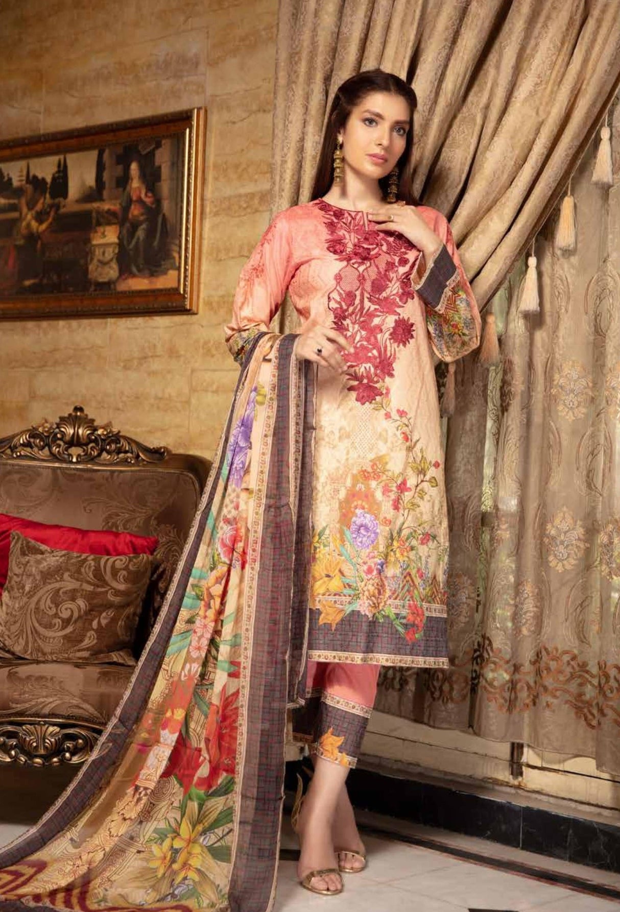 Johra Meesha Embroidered Digital Printed Lawn-100% Original Guaranteed