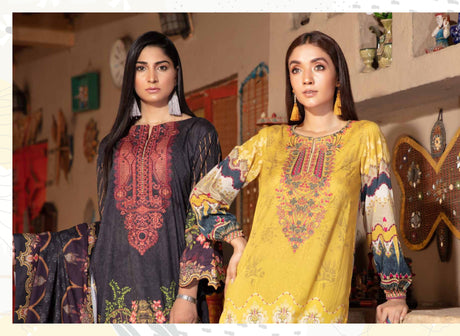 Johra Pearl Embroidered Digital Printed Lawn-100% Original Guaranteed