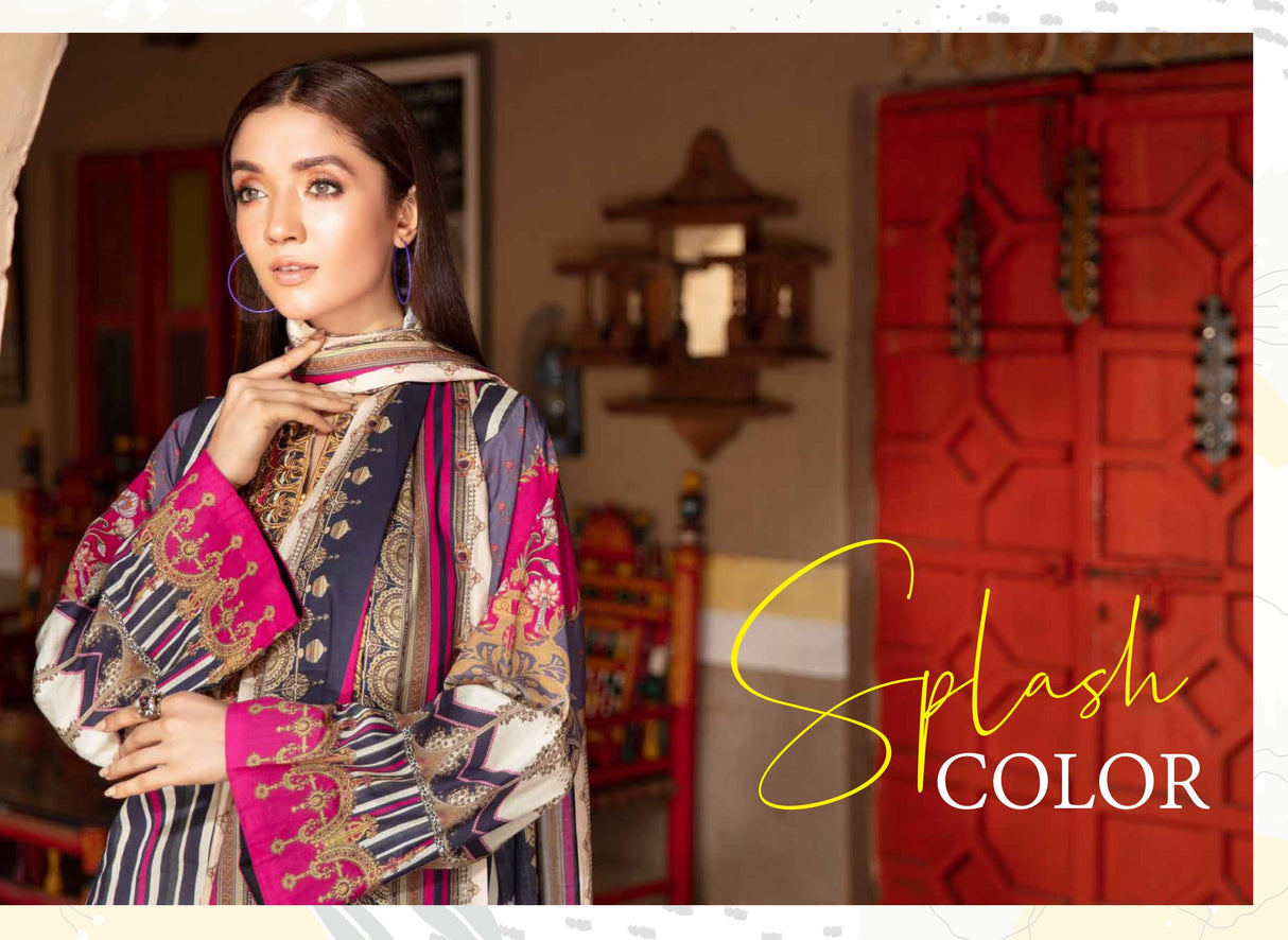 Johra Pearl Embroidered Digital Printed Lawn-100% Original Guaranteed