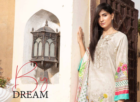 Johra Pearl Embroidered Digital Printed Lawn-100% Original Guaranteed