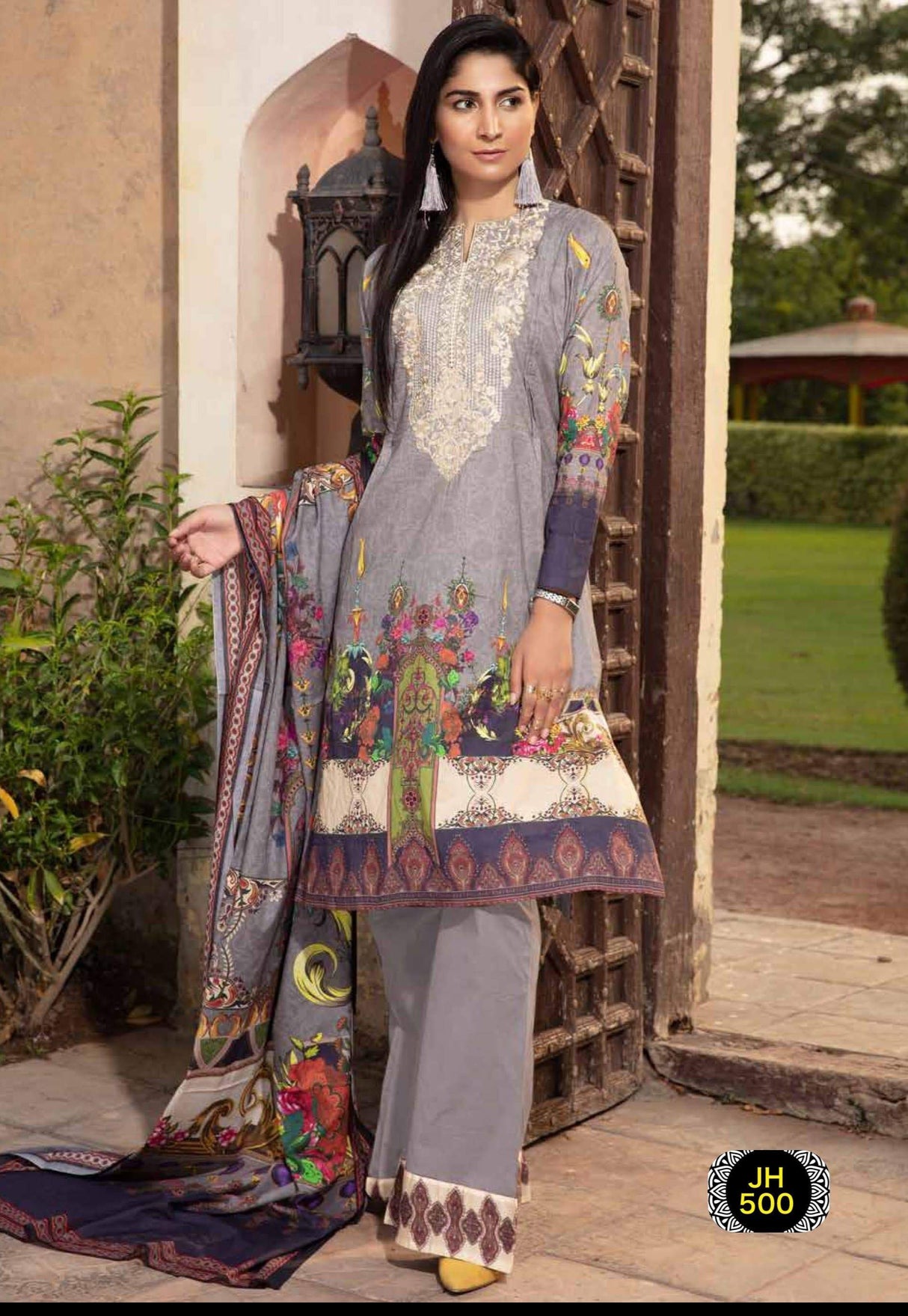 Johra Pearl Embroidered Digital Printed Lawn-100% Original Guaranteed