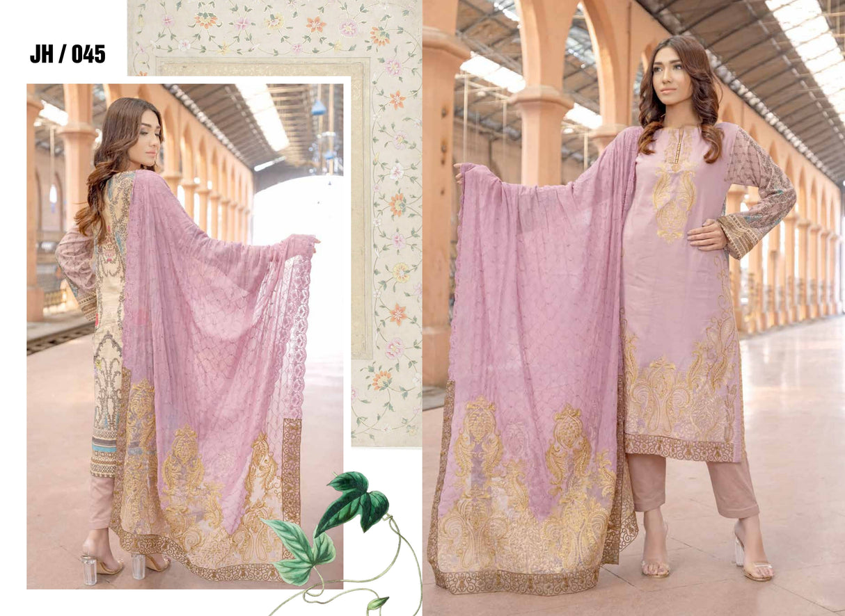 johra zahab embroidered Lawn-100% Original Guaranteed