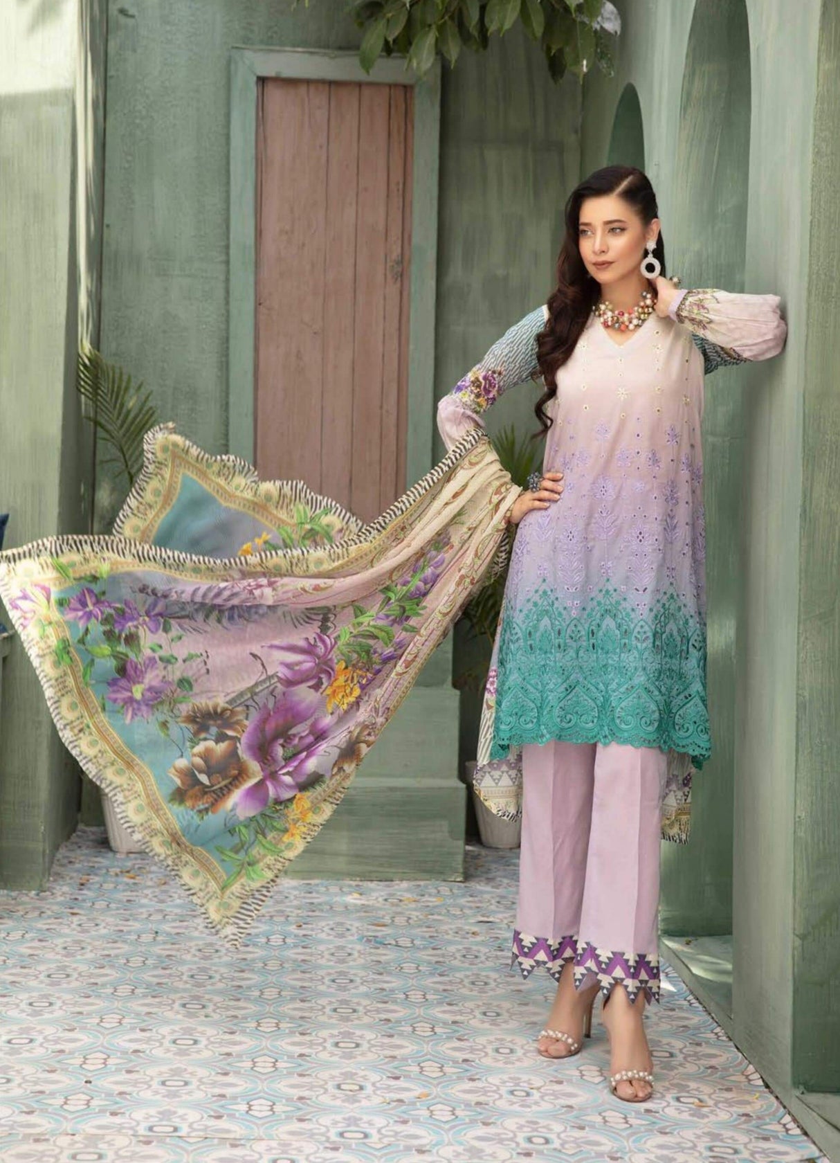 Mahees by Riaz Arts chikankari lawn 2020-100% Original Guarantee