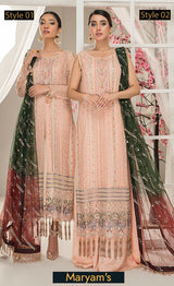 Maryam's Chiffon Embroidered Collection 2021 -100% Original Guaranteed