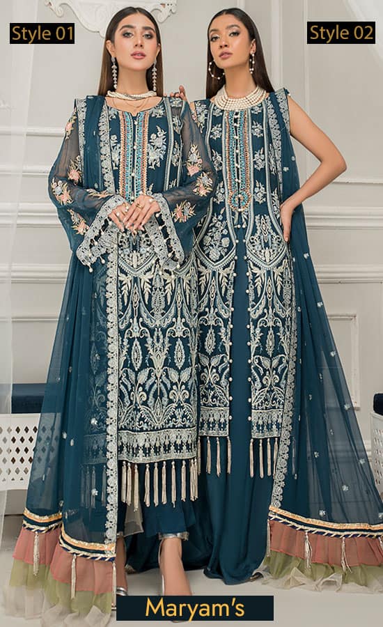 Maryam's Chiffon Embroidered Collection  -100% Original Guaranteed