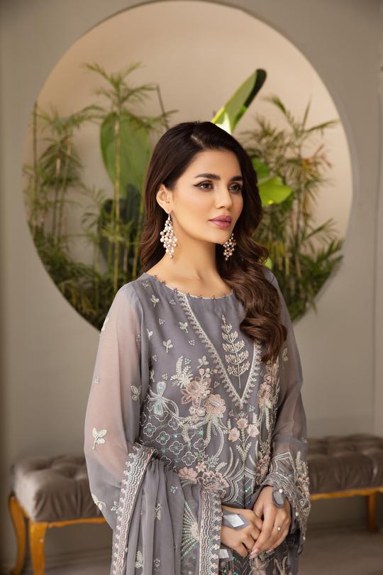 Aliezh By Bilal's Embroidery Chiffon Embroidered Collection 2021 -100% Original Guaranteed