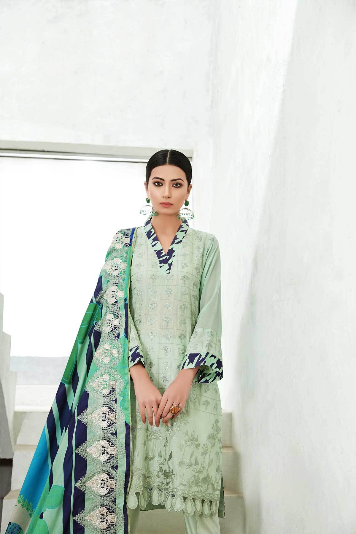 Charizma Naranji Embroidered Lawn -100% Original Guaranteed