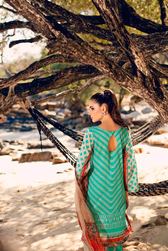 Charizma Naranji Embroidered Lawn -100% Original Guaranteed