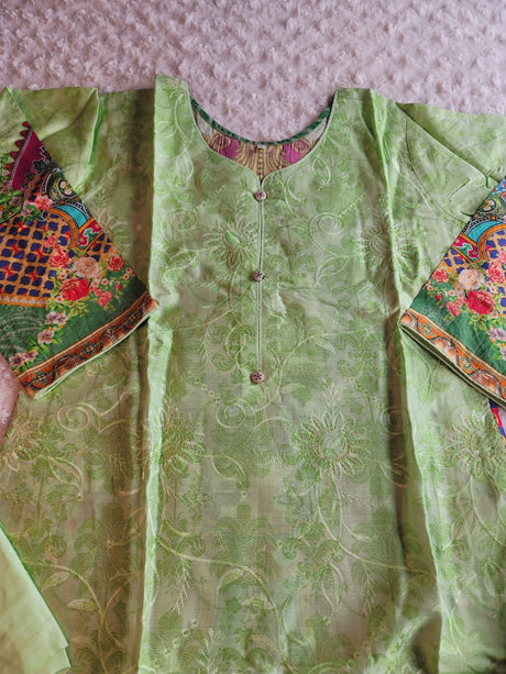 Pakistani Viscos Lawn Embroidered Salwar kameez Ready To Ship