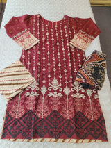 Pakistani stitched  lawn Embroidered Salwar kameez ready to ship