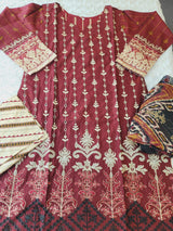 Pakistani stitched  lawn Embroidered Salwar kameez ready to ship