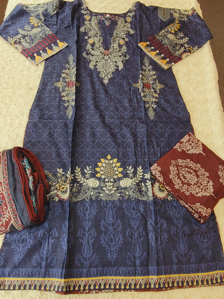 Pakistani stitched  lawn Embroidered Salwar kameez ready to ship