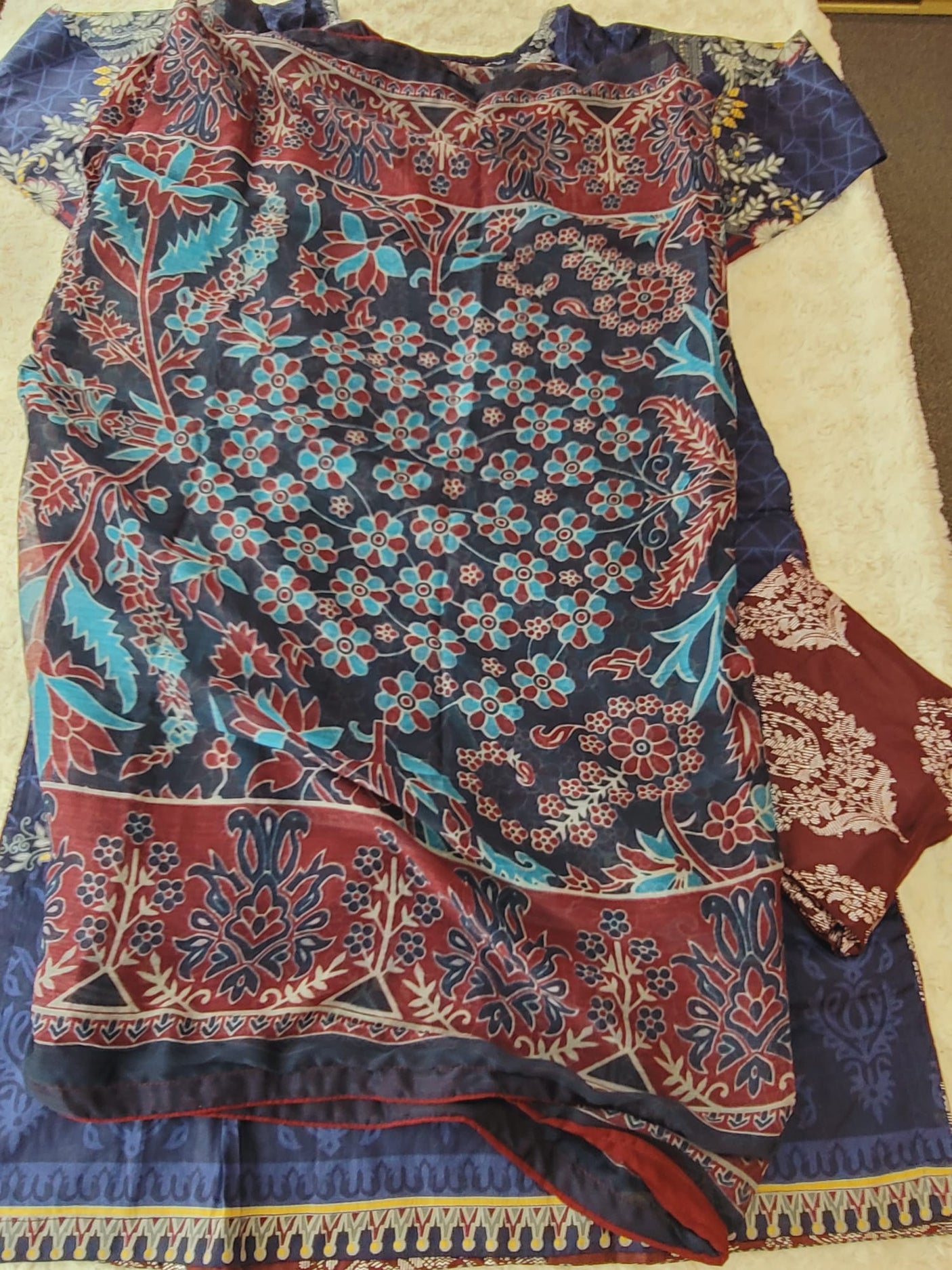 Pakistani stitched  lawn Embroidered Salwar kameez ready to ship