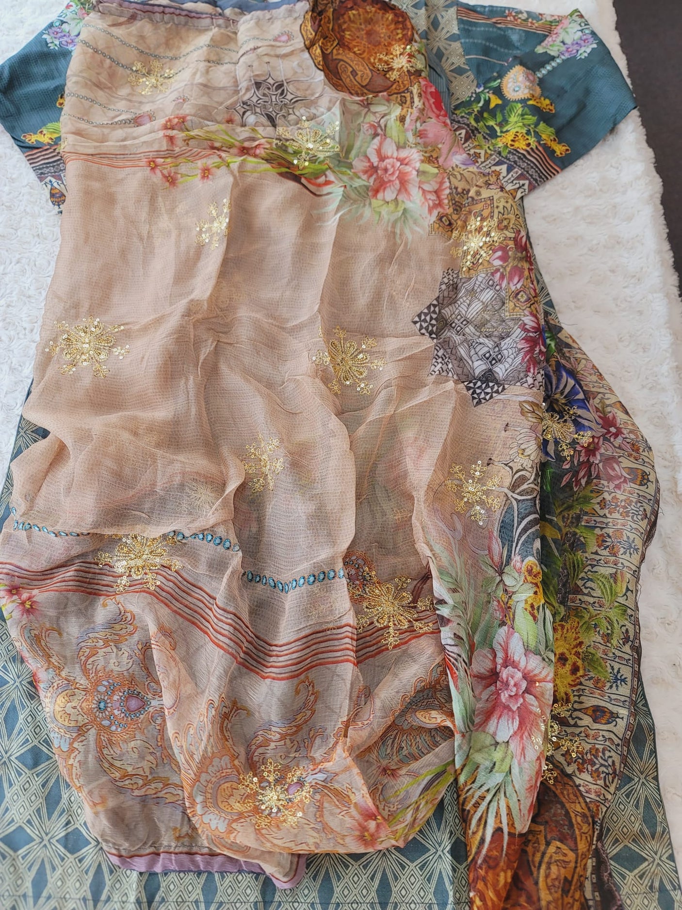 Pakistani Stitched Jacquard lawn Embroidered Salwar kameez ready to ship