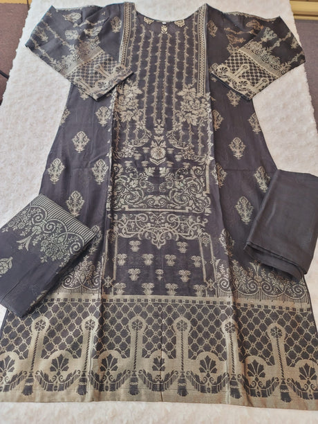 Pakistani Stitched Jacquard lawn Embroidered Salwar kameez ready to ship