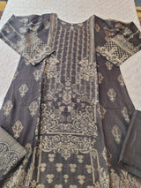 Pakistani Stitched Jacquard lawn Embroidered Salwar kameez ready to ship