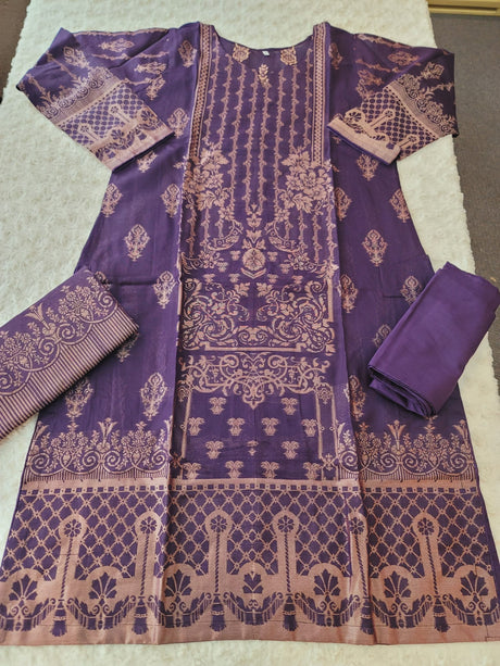 Pakistani Stitched Jacquard lawn Embroidered Salwar kameez ready to ship