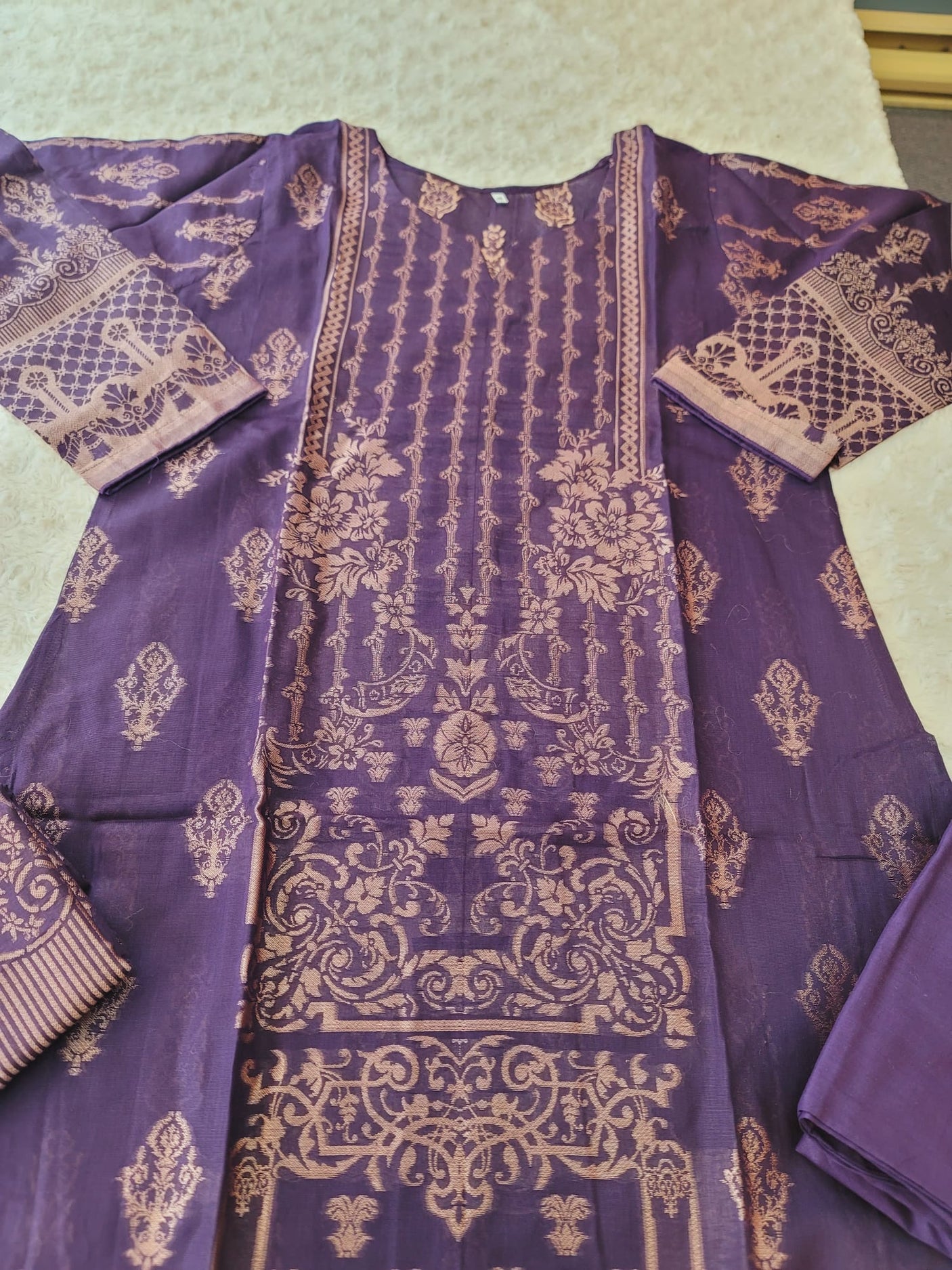 Pakistani Stitched Jacquard lawn Embroidered Salwar kameez ready to ship