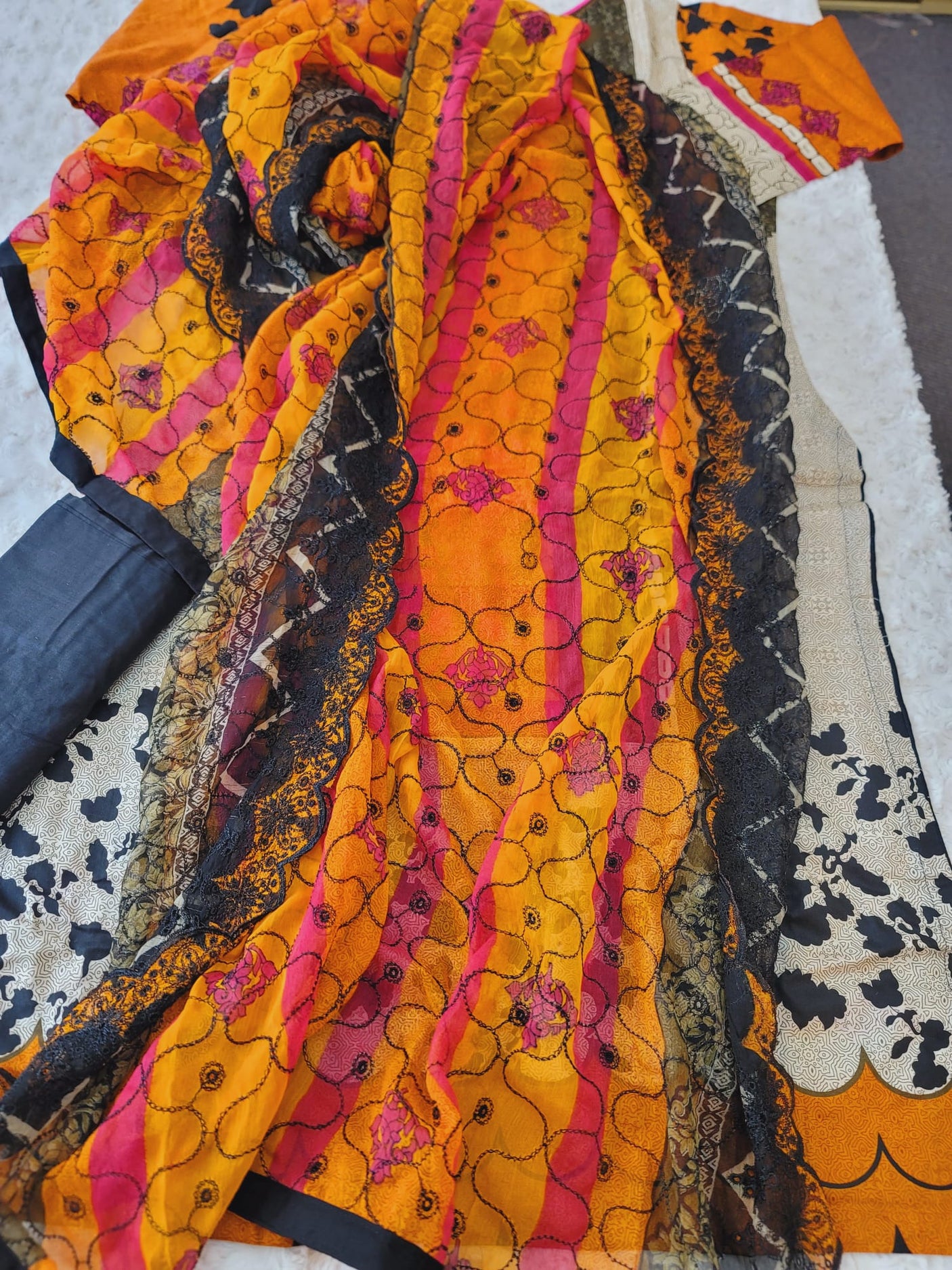 Pakistani Stitched lawn Embroidered Salwar kameez ready to ship