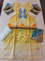 Pakistani Stitched lawn Embroidered Salwar kameez ready to ship