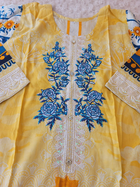 Pakistani Stitched lawn Embroidered Salwar kameez ready to ship