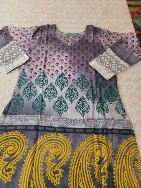 Indian Cotton Stitched Embroidery Suit Ready To Ship