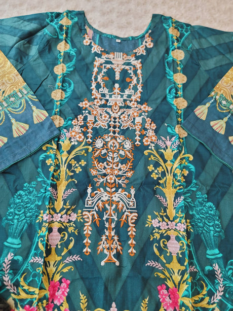 Pakistani Stitched lawn Embroidered Salwar kameez ready to ship