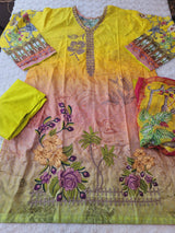 Pakistani Stitched lawn Embroidered Salwar kameez ready to ship