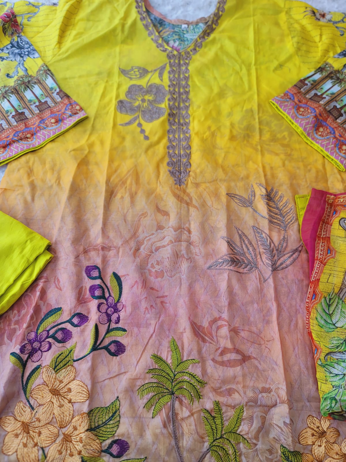 Pakistani Stitched lawn Embroidered Salwar kameez ready to ship