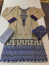 Pakistani Stitched lawn Embroidered Salwar kameez ready to ship