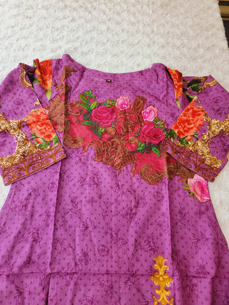 Indian Cotton Stitched Embroidery Suit Ready To Ship