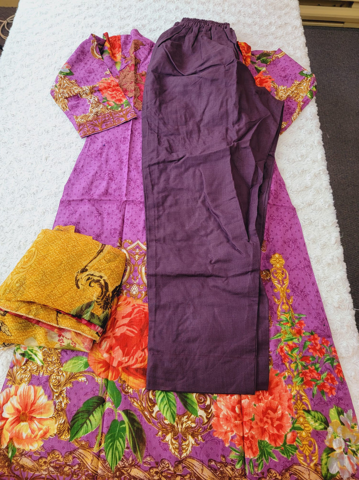 Indian Cotton Stitched Embroidery Suit Ready To Ship