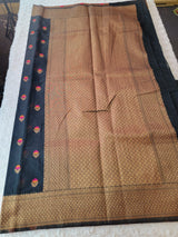 Pure tusser sillk with zari border and pallu