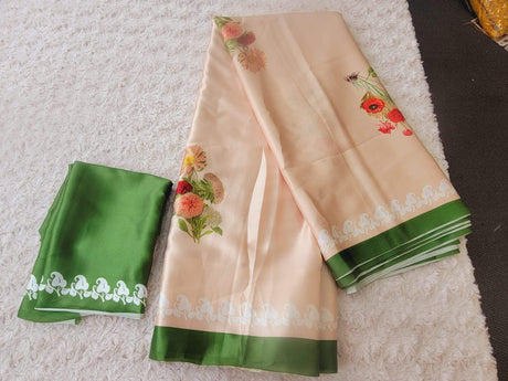 Super soft samooz silk with degital print saree