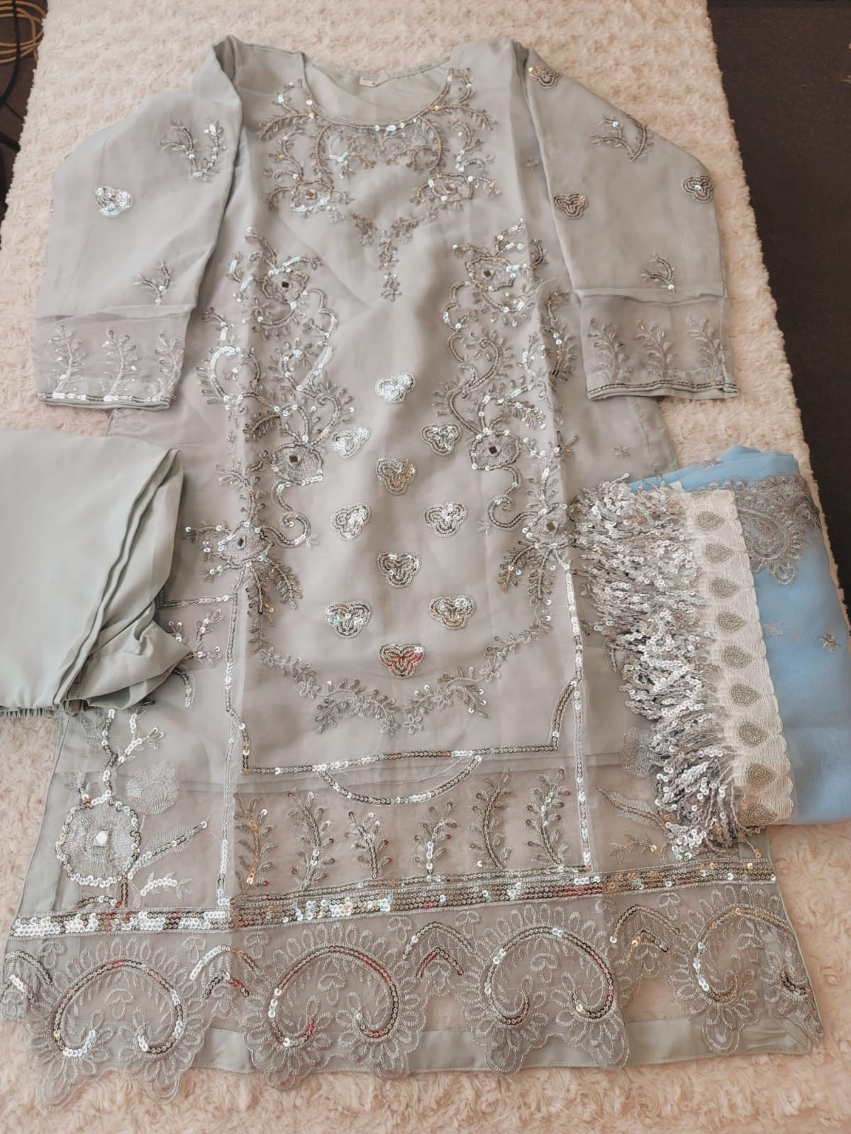 Pakistani Stitched Embroidery Party Wear Dresses Ready To Ship