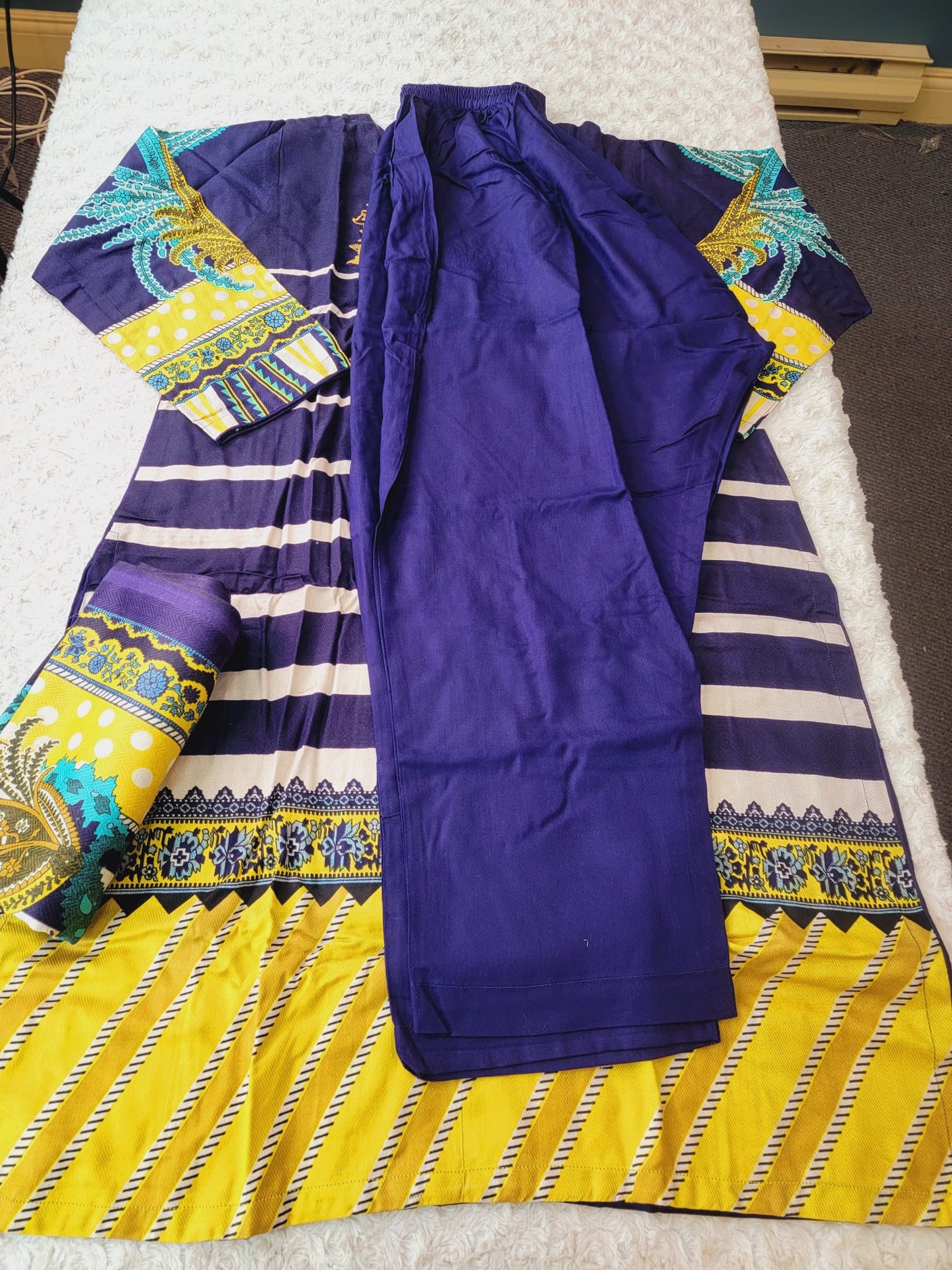 Pakistani linen Embroidered Salwar kameez Ready To Ship