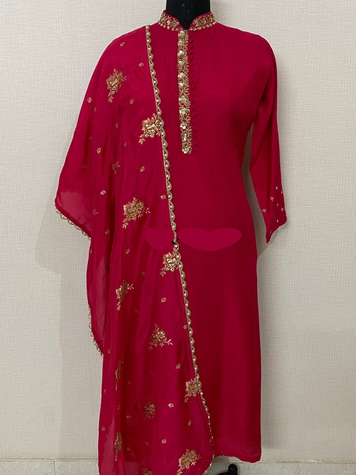 Pure Dola Silk Ready To Wear kurta with Attached Lining And Beautiful Zardozi Hand Work