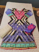 Pakistani Stitched lawn Embroidered Salwar kameez ready to ship