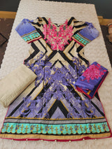 Pakistani Stitched lawn Embroidered Salwar kameez ready to ship