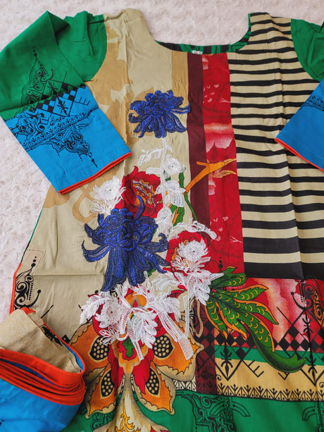 Pakistani Stitched lawn Embroidered Salwar kameez ready to ship