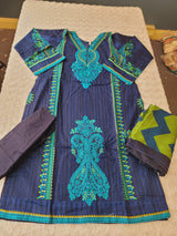 Pakistani linen Embroidered Salwar kameez Ready To Ship