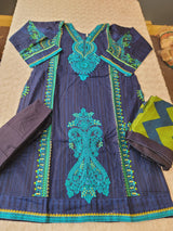 Pakistani linen Embroidered Salwar kameez Ready To Ship