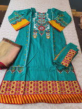 Pakistani Stitched lawn Embroidered Salwar kameez ready to ship
