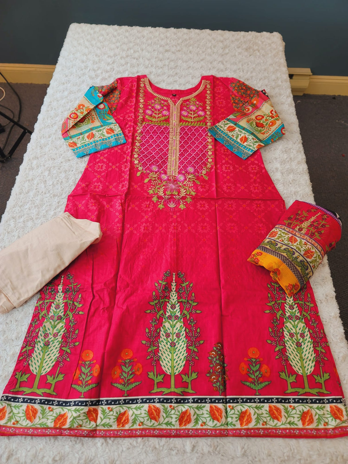 Indian Stitched Embroidery Suit Ready To Ship